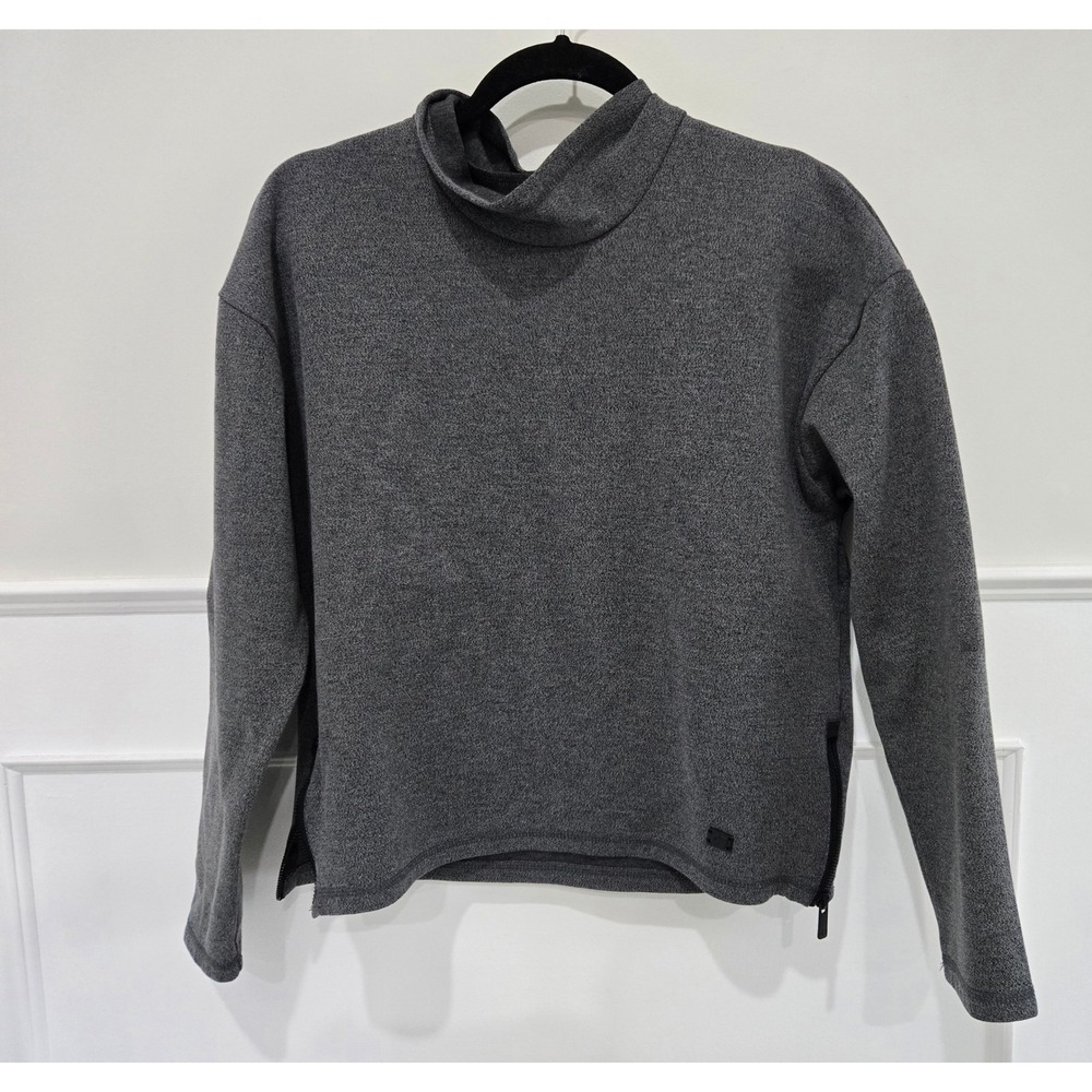 OGIO Womens Mock Neck Side Zip Pullover Sweatshirt Heather Gray Small